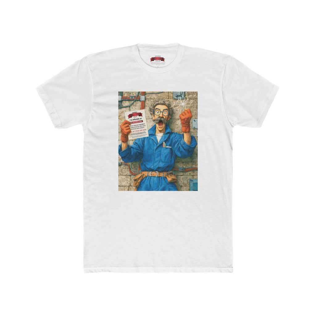 Certified Electrician T-Shirt — "I'm Officially an Electrician" Crew Tee