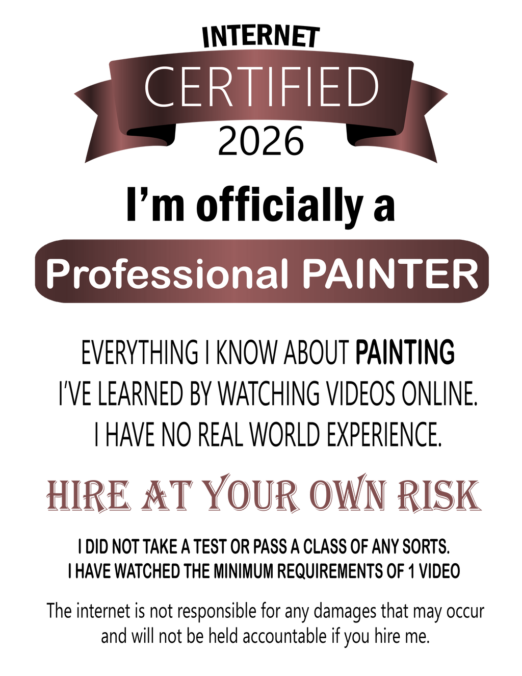 Vintage Painter Graphic Tee — "I'm Officially a Professional Painter" Novelty T-Shirt