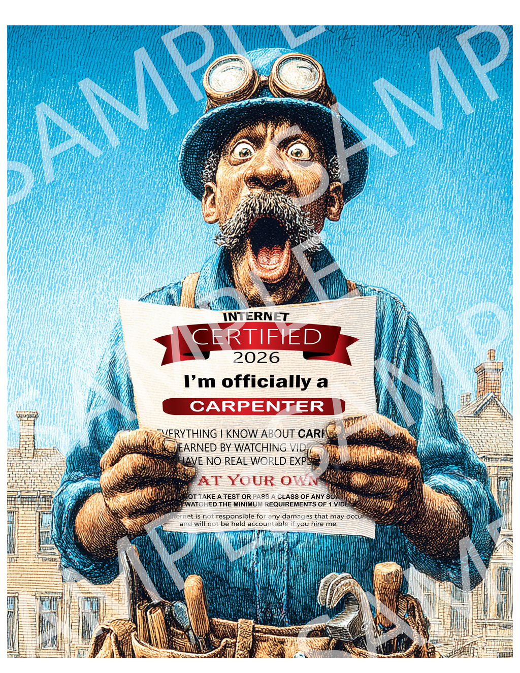 Carpenter Certified T‑Shirt – “I’m Officially a Carpenter” Vintage Workman Tee