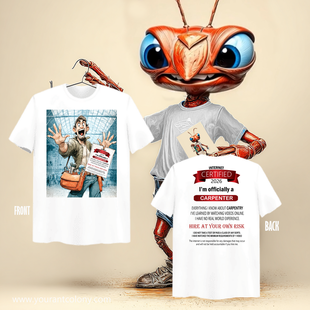 Carpenter Certified Tee — "I'm Officially a Carpenter" Funny Trade T-Shirt