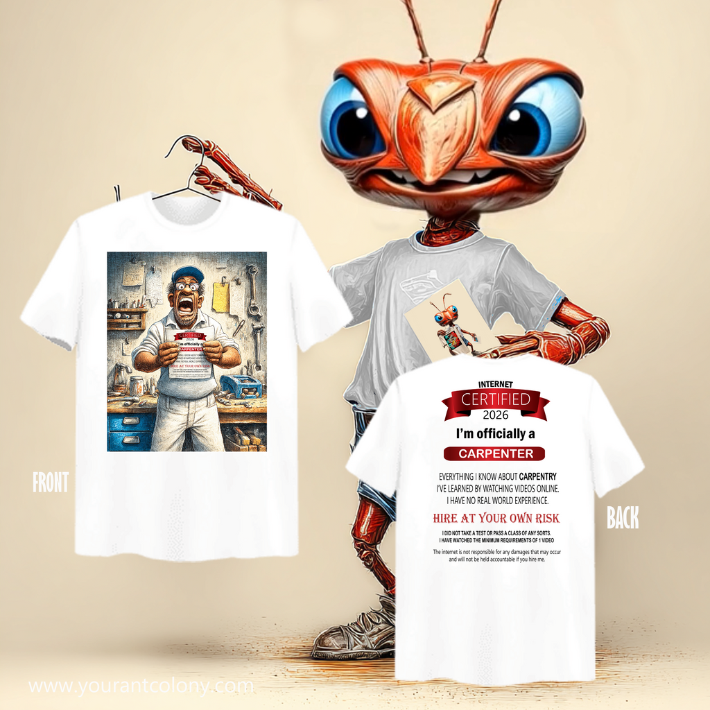 Carpenter Certified T‑Shirt – 'I'm Officially a Carpenter' Workshop Tee