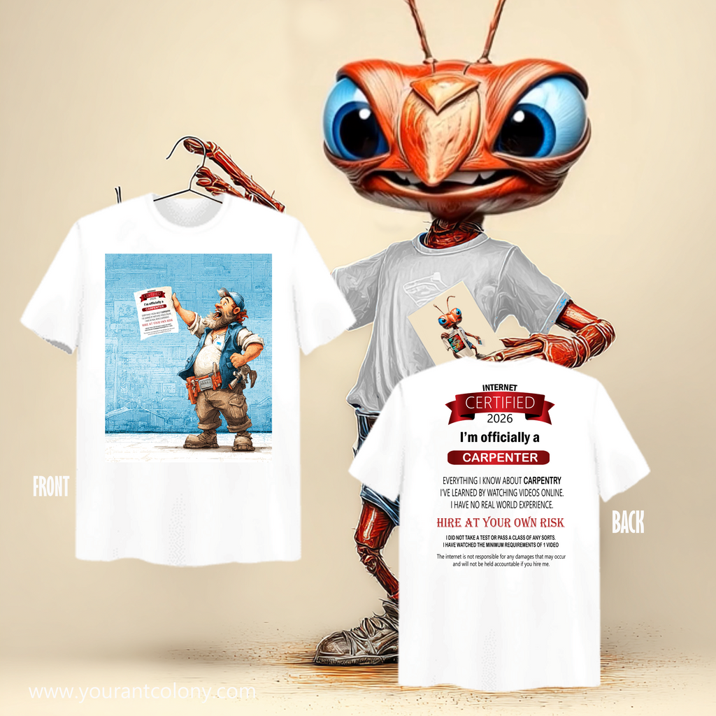 Carpenter Certified T‑Shirt — “I'm Officially a Carpenter” Tradesman Tee