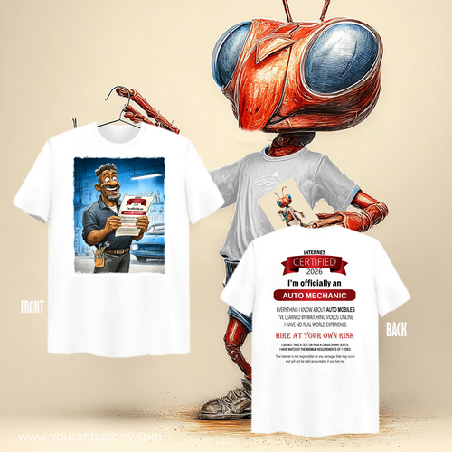 Auto Mechanic Tee — 'Certified 2026 I'm Officially an Auto Mechanic' Garage Worker Shirt