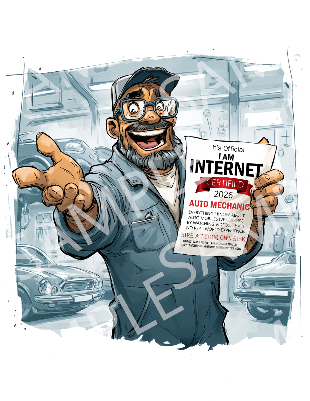 Internet Certified Auto Mechanic T‑Shirt — Funny Mechanic Gift Tee
