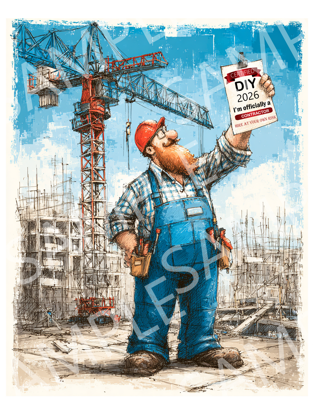 Contractor T-Shirt — "I'm Officially a Contractor" Construction Crew Tee
