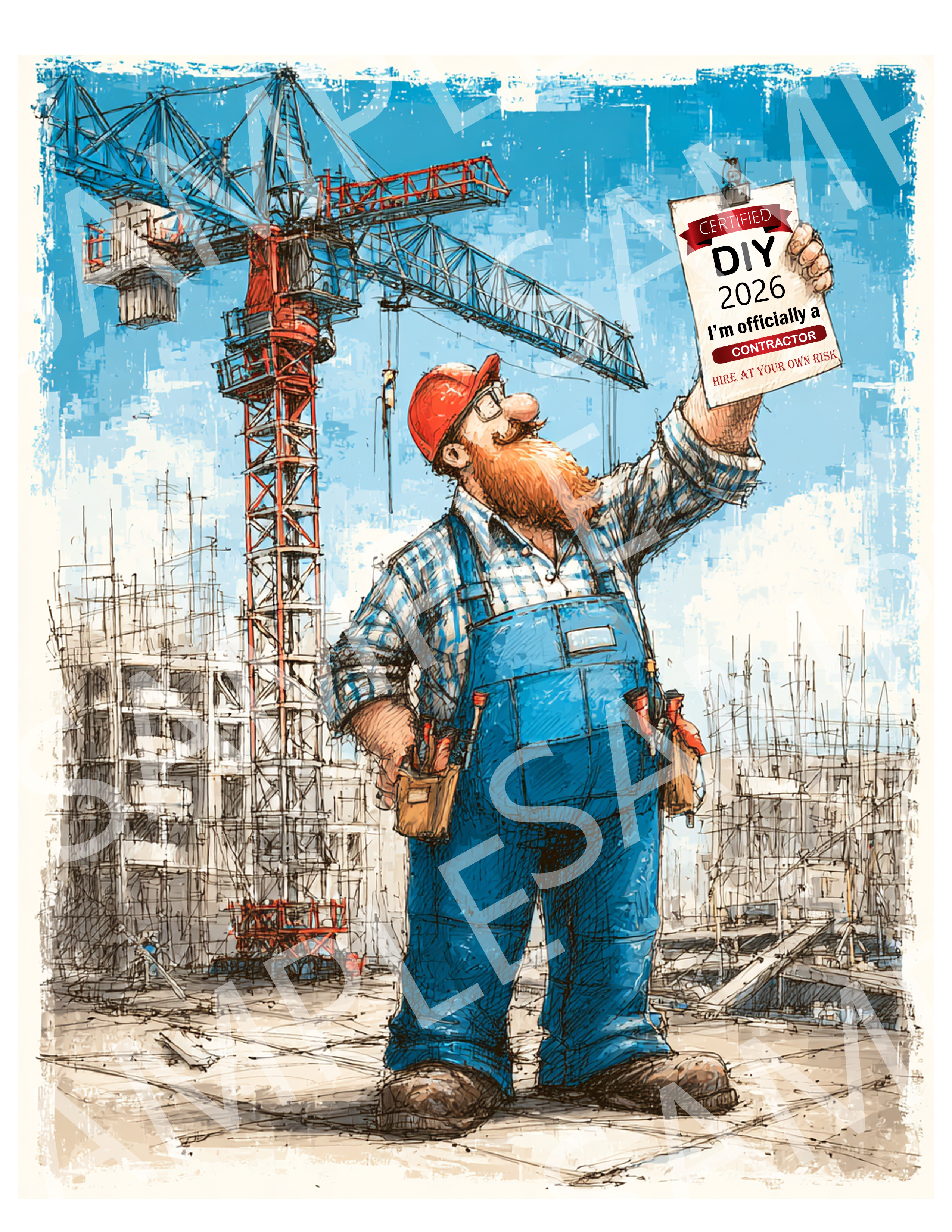 Contractor T-Shirt — "I'm Officially a Contractor" Construction Crew Tee