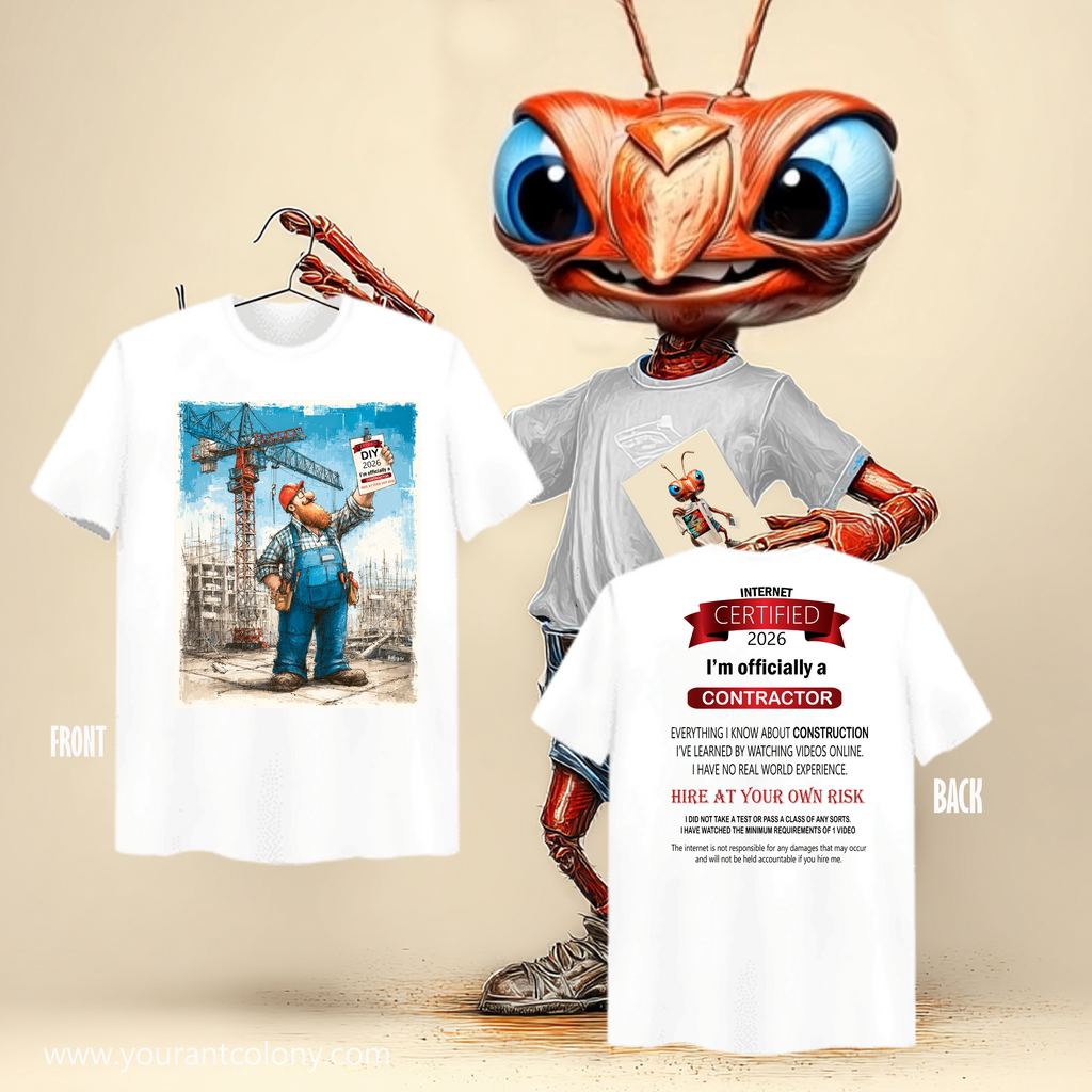 Contractor T-Shirt — "I'm Officially a Contractor" Construction Crew Tee