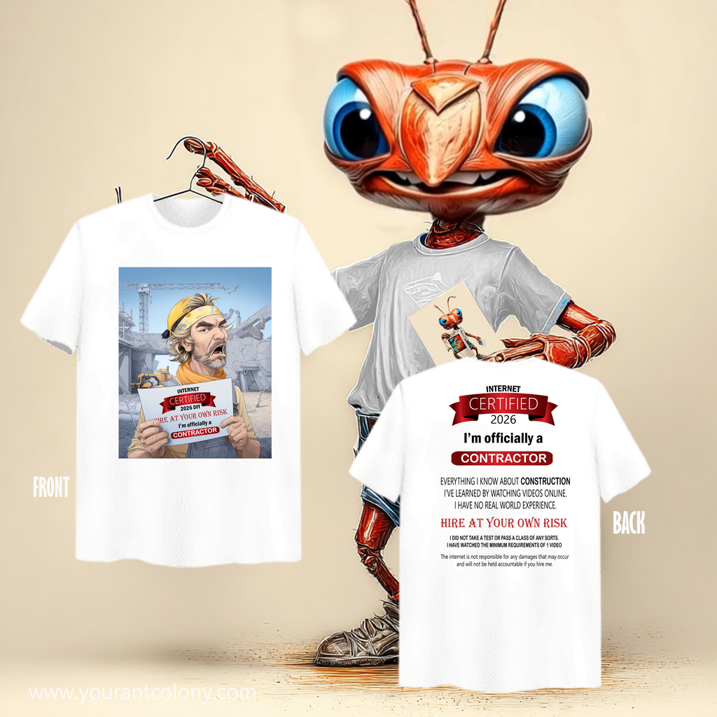 Contractor Certified T‑Shirt — 'I'm Officially a Contractor' Construction Crew Tee