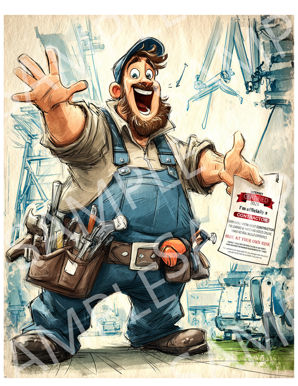 Contractor Certified T-Shirt — Funny Construction Worker Gift