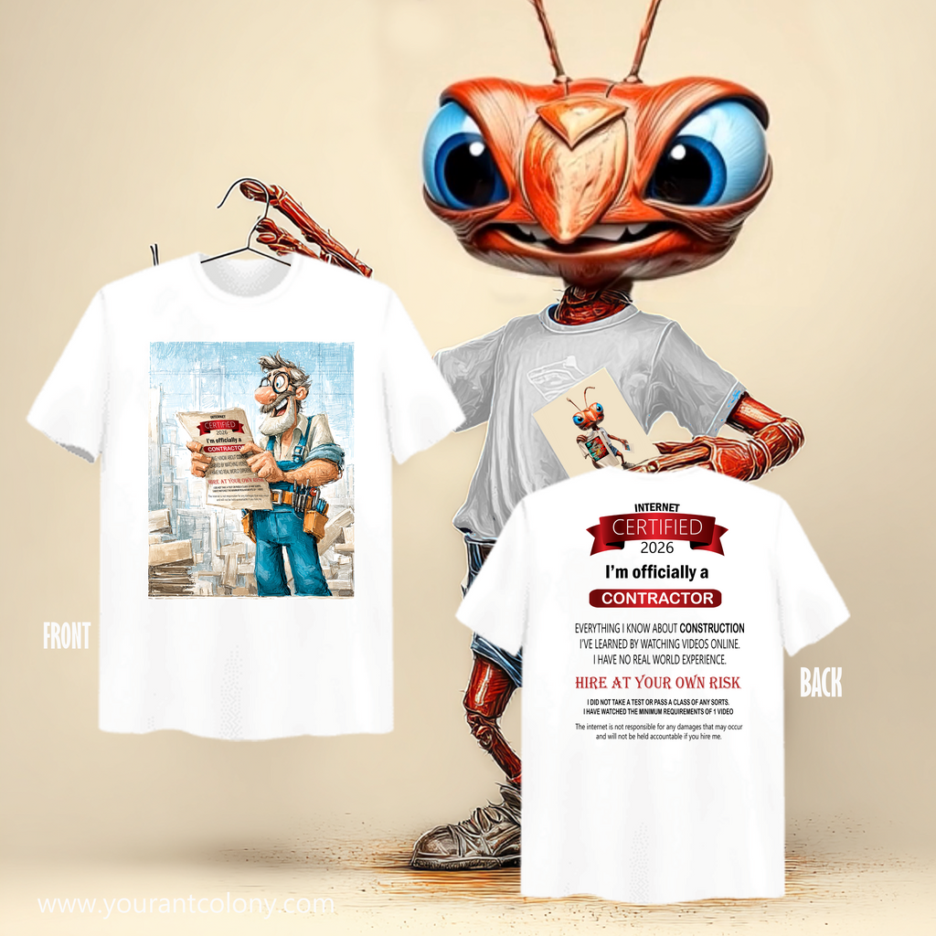 Contractor Certified Tee — Funny Construction Worker Shirt (I’m Officially a Contractor)
