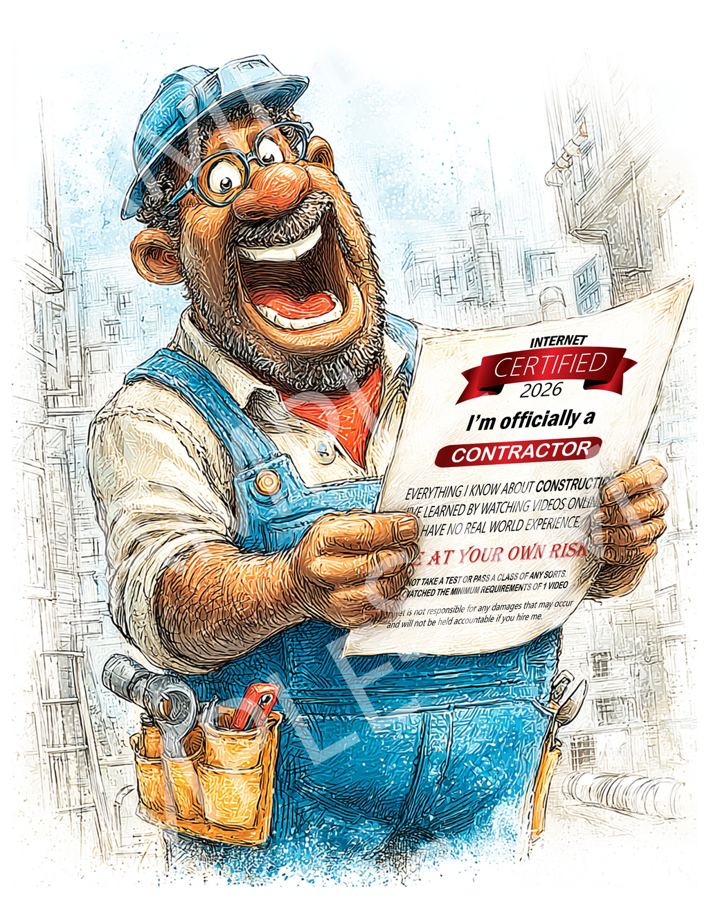 Contractor Certified Tee — "I'm Officially a Contractor" Construction Worker T-Shirt