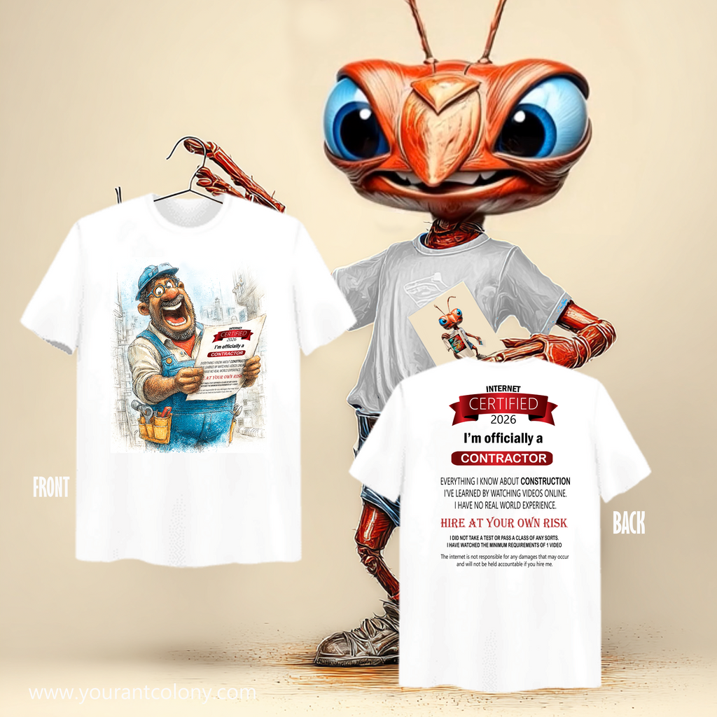 Contractor Certified Tee — "I'm Officially a Contractor" Construction Worker T-Shirt