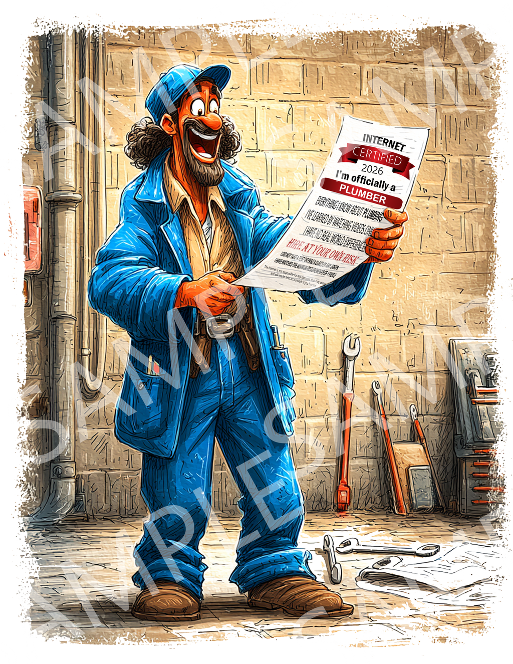 Plumber Certified Tee — "I’m officially a Plumber" Cotton Crew T-Shirt