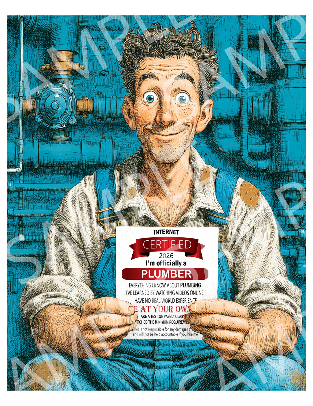 Plumber Certified Tee — “I’m Officially a Plumber” Retro Workman Graphic T-Shirt
