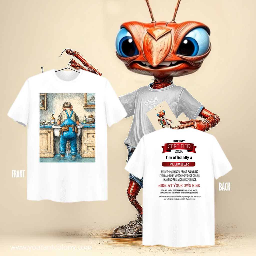 Plumber Crew Tee — 'I'm Officially a Plumber' Certified Tradesman T-Shirt
