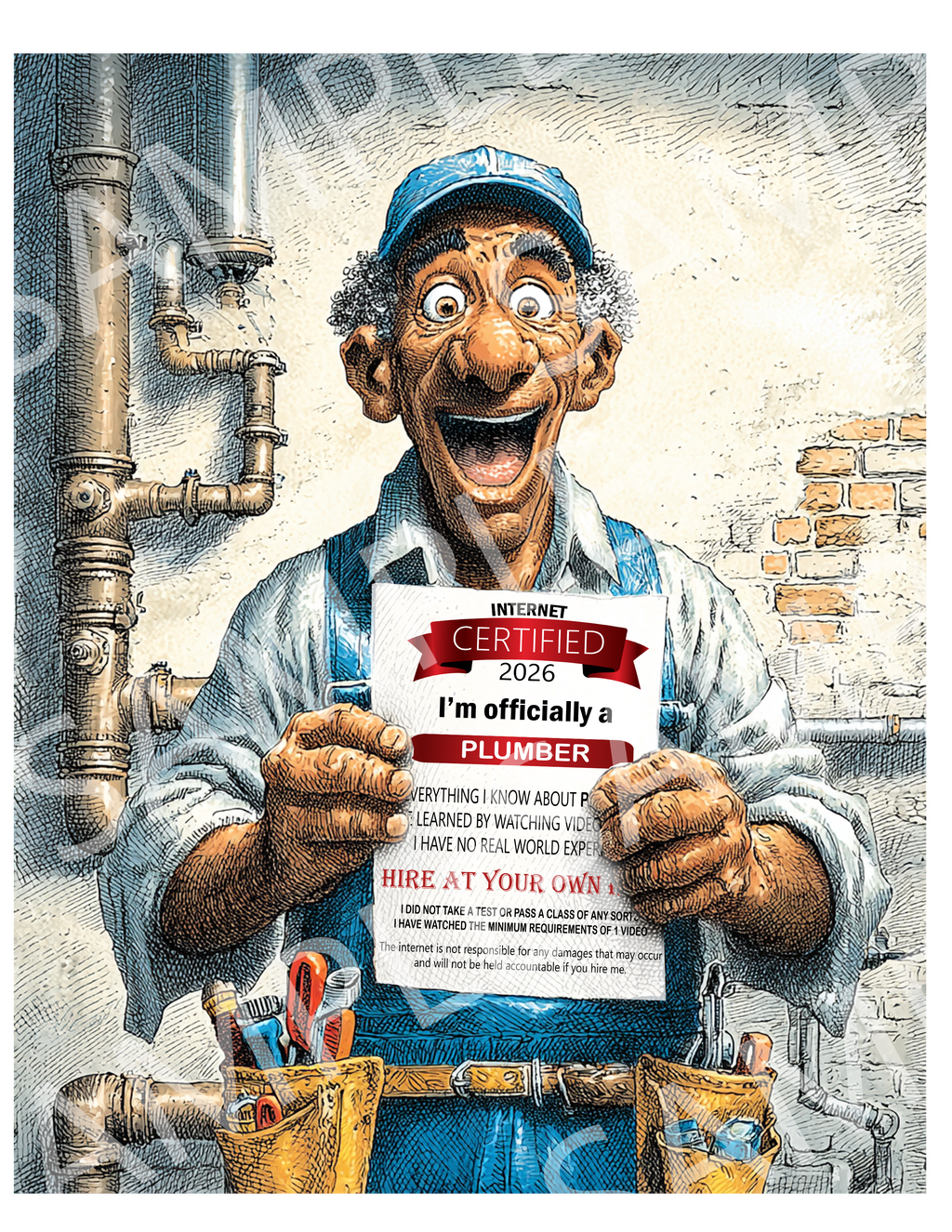 Plumber Certified 2026 T-Shirt — I'm Officially a Plumber Novelty Tee