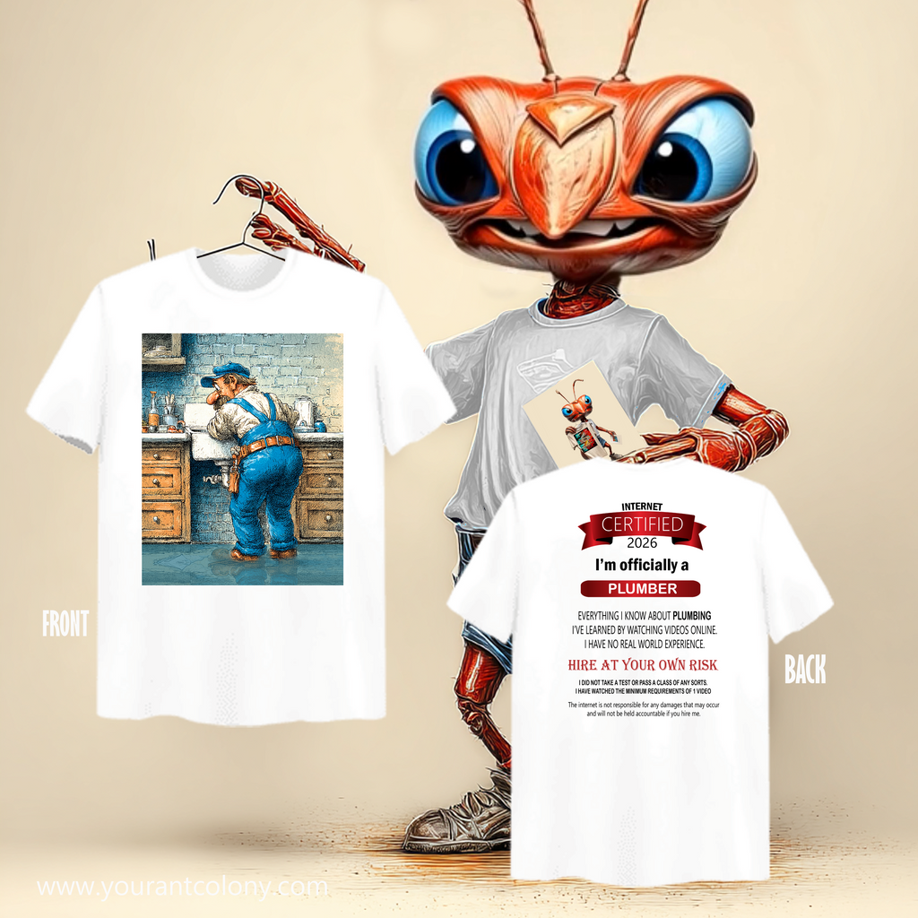 Plumber Certified T‑Shirt — "I'm Officially a Plumber" Funny Tradesman Tee