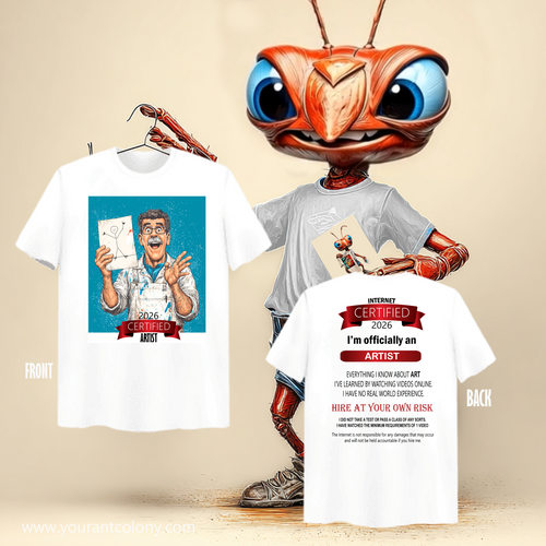 Certified Artist T-Shirt – Funny 'I'm Officially an Artist' Graphic Tee