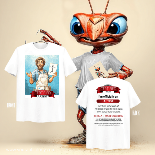 Certified Artist T-Shirt – Funny ‘I’m Officially an Artist’ Crew Tee