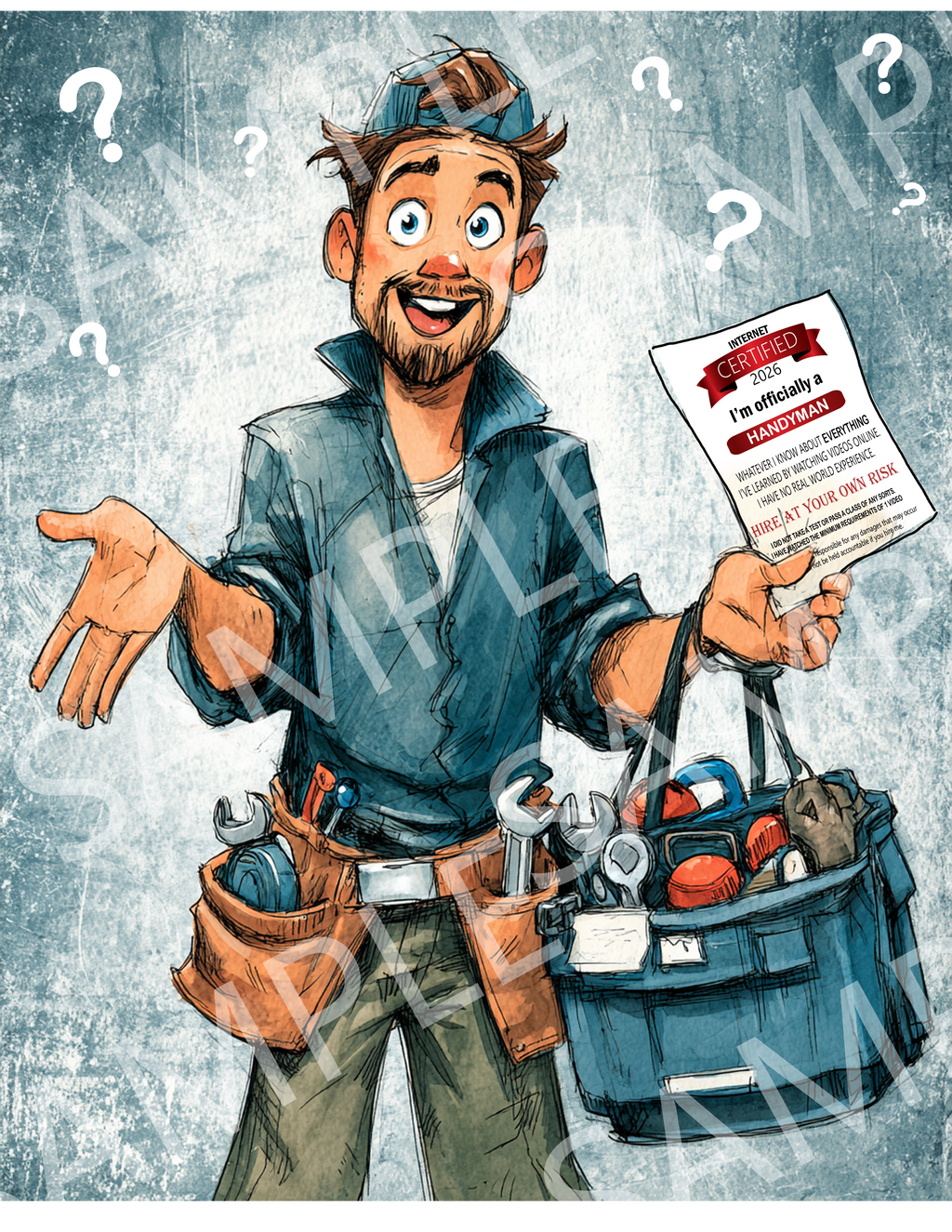 Handyman Certified T‑Shirt – Funny I'm Officially a Handyman Tee (Gift for DIY Dads)