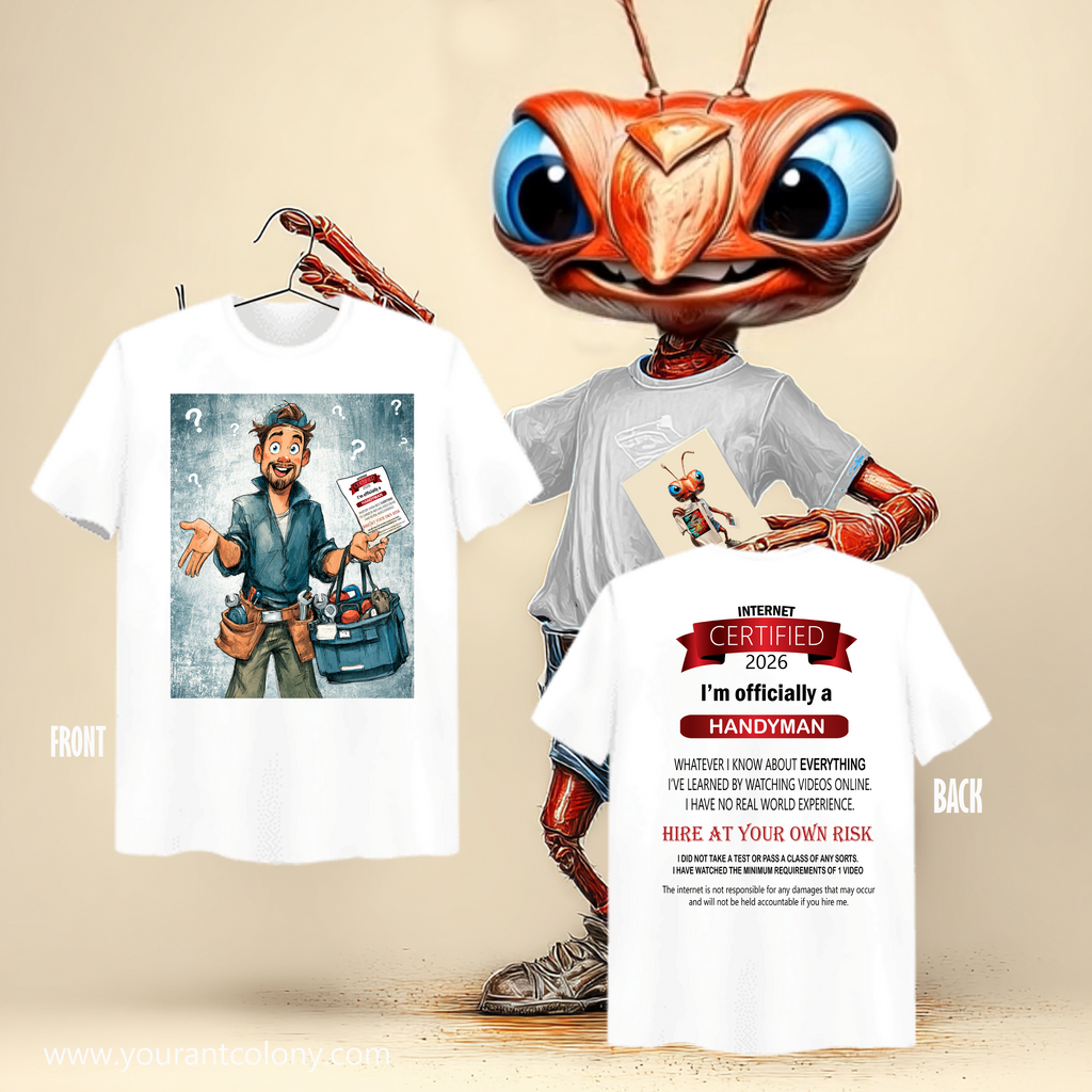 Handyman Certified T‑Shirt – Funny I'm Officially a Handyman Tee (Gift for DIY Dads)