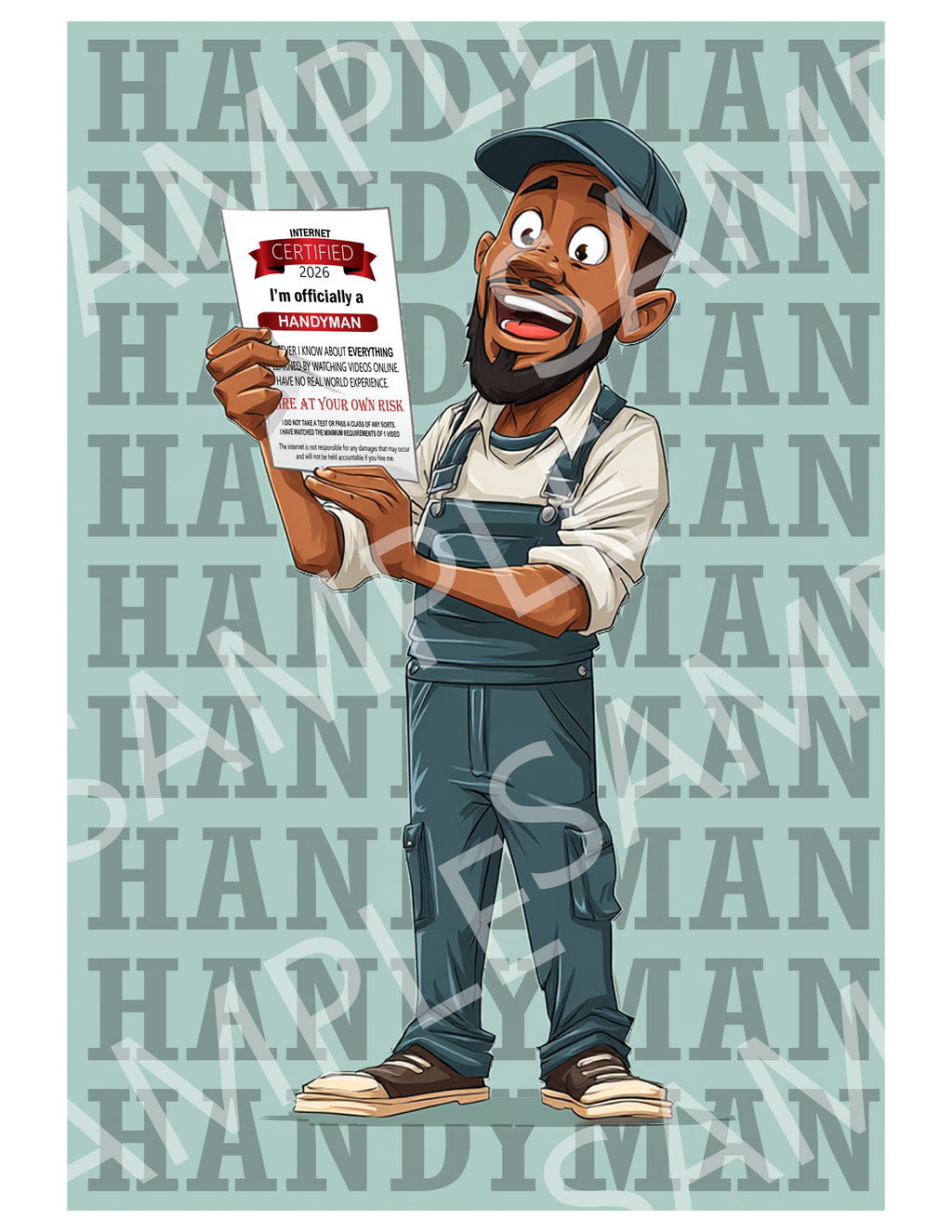 Handyman Certified T-Shirt — "I'm Officially a Handyman" Crew Tee