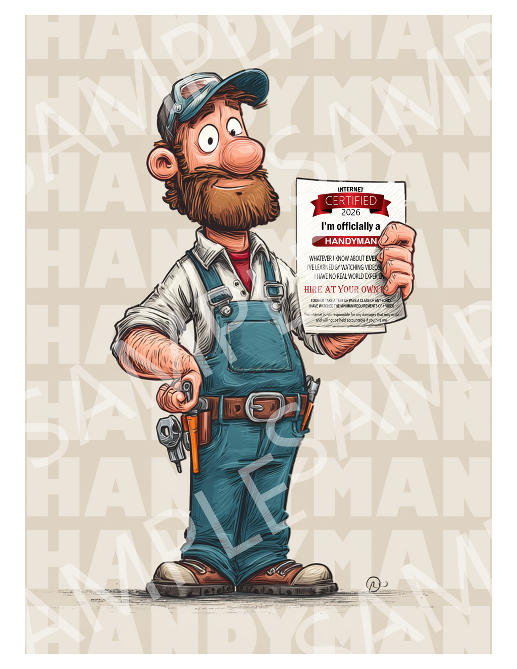 Handyman Certified Tee — "I'm Officially A Handyman" Graphic T-Shirt