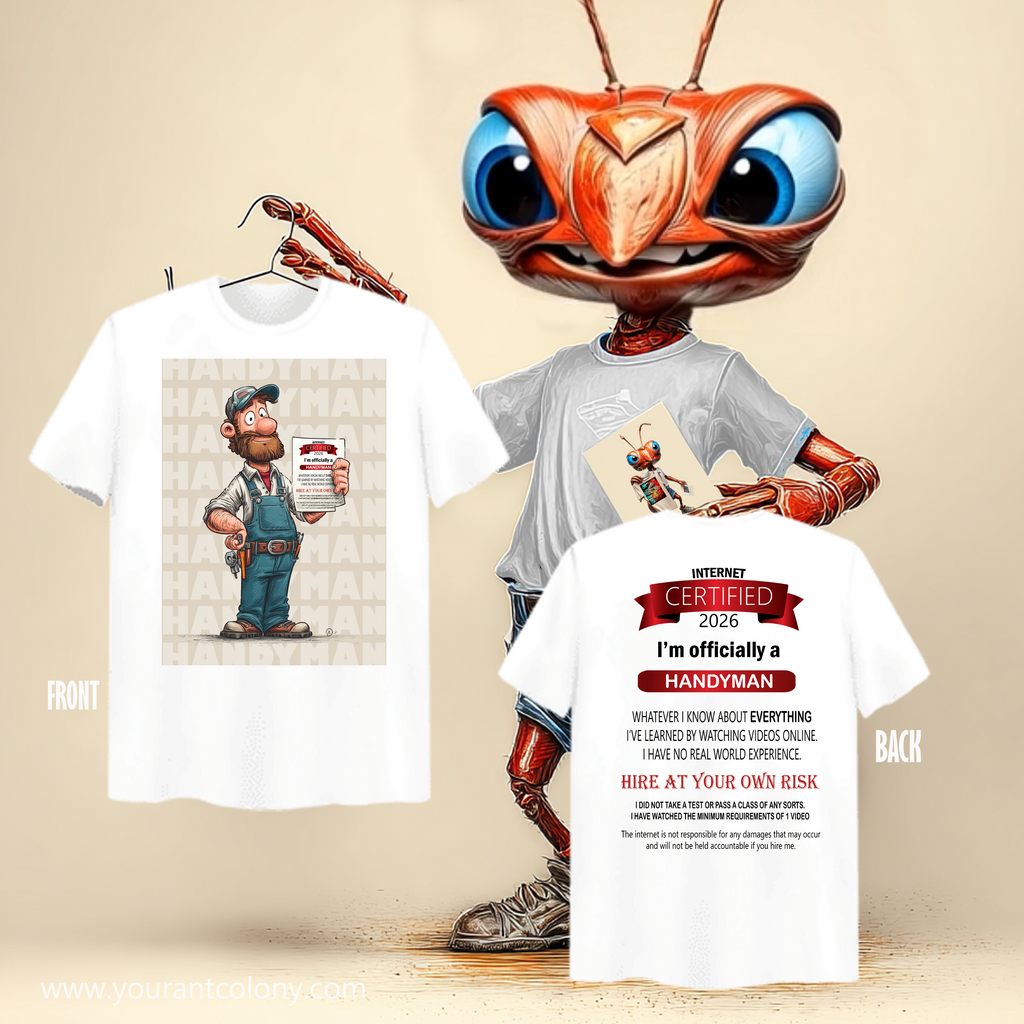 Handyman Certified Tee — "I'm Officially A Handyman" Graphic T-Shirt