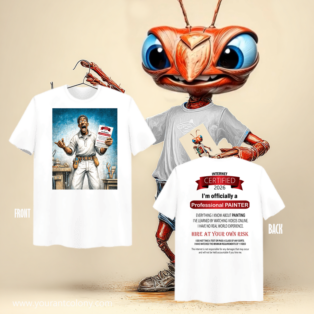 Painter Certified T‑Shirt — “I’m Officially a Professional Painter” Crew Tee