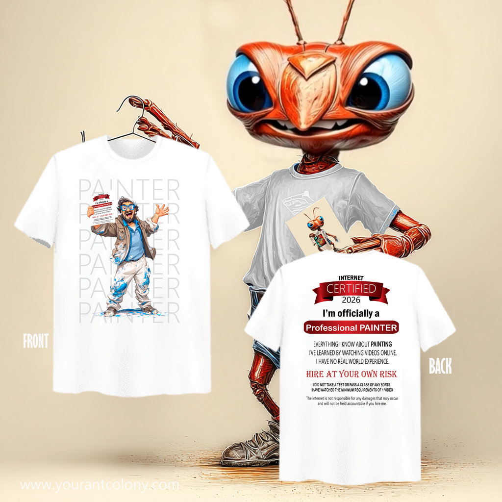 Professional Painter T‑Shirt — “Certified Professional Painter” Novelty Tee
