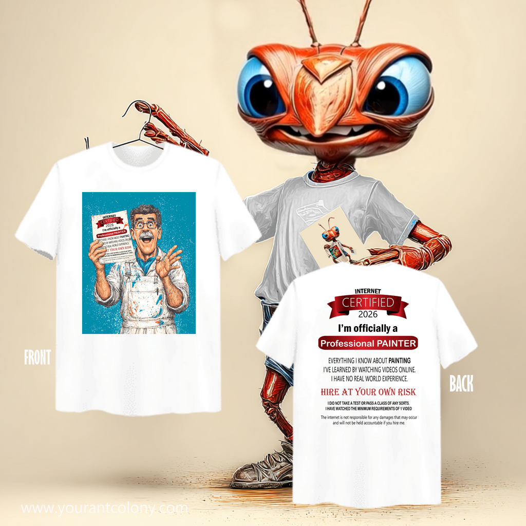 Professional Painter T-Shirt — "Internet Certified 2026" Funny Painter Gift