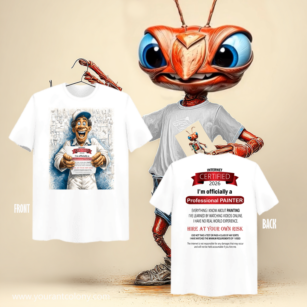 Painter Certification Tee — “Certified Professional Painter” Graphic T‑Shirt