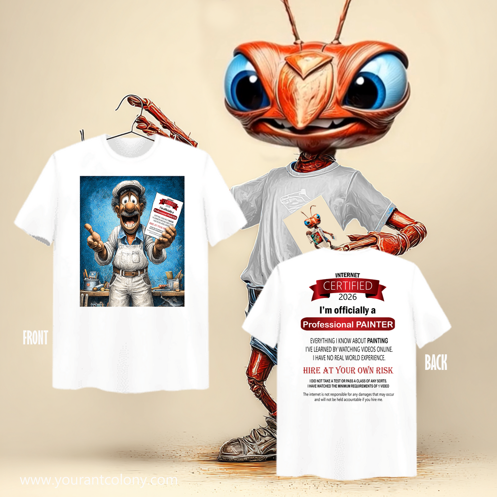 Painter T-Shirt — 'Certified Professional Painter' Funny Work Tee