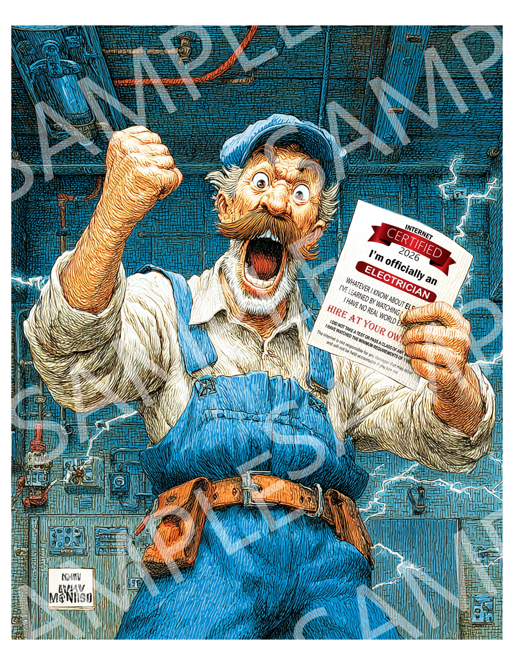 Electrician Certified Tee — "I'm Officially an Electrician" Graphic T-Shirt