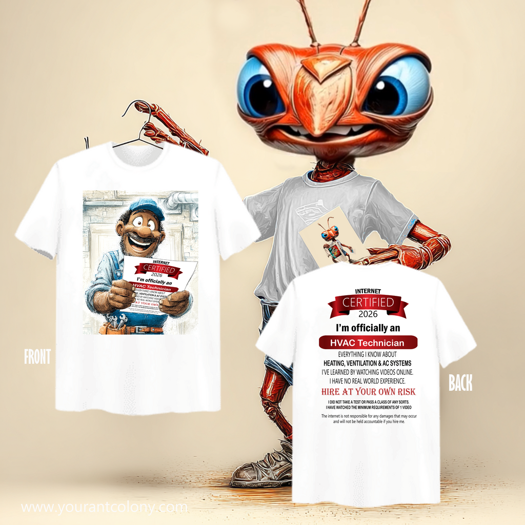HVAC Technician T‑Shirt — "Certified HVAC Technician" Funny Trade Pride Tee