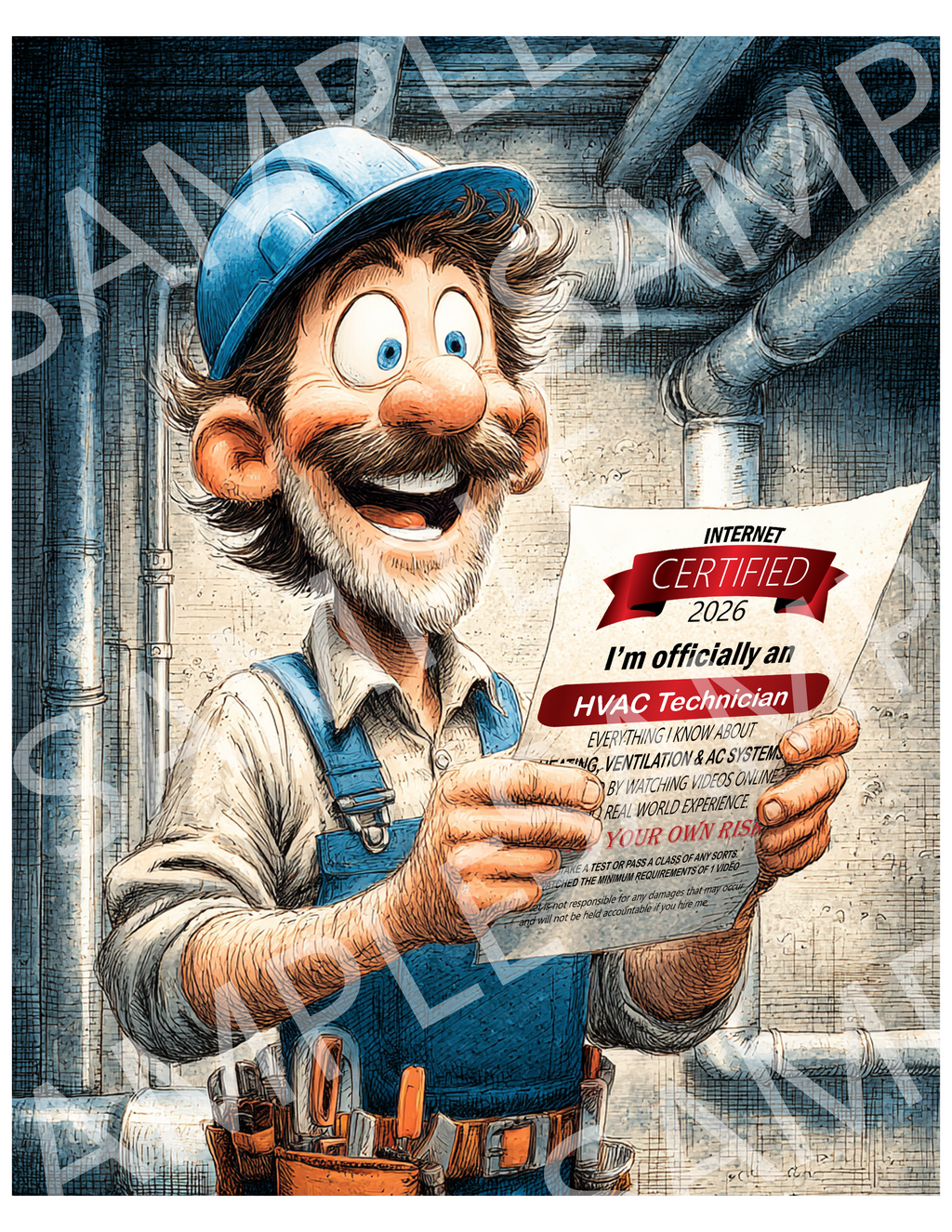 HVAC Technician T‑Shirt — “Certified HVAC Technician” Funny Work Tee