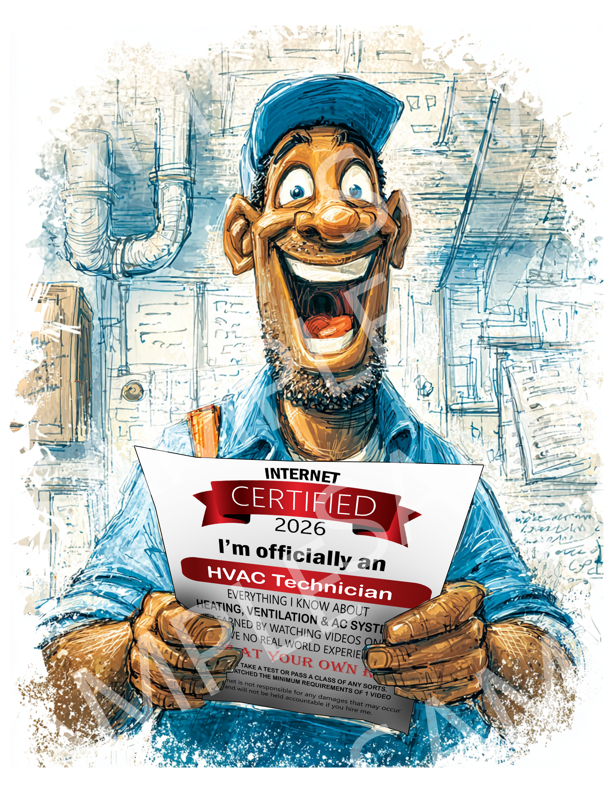 HVAC Technician T‑Shirt — "Certified HVAC Technician" Funny Tradesman Tee