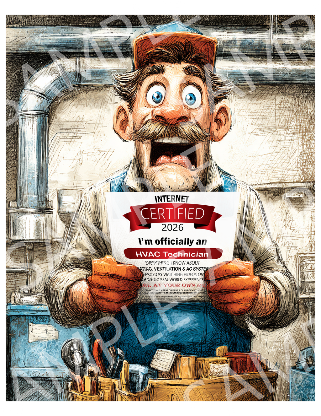 HVAC Technician Certified T-Shirt — Funny Plumber/Technician Graphic Tee