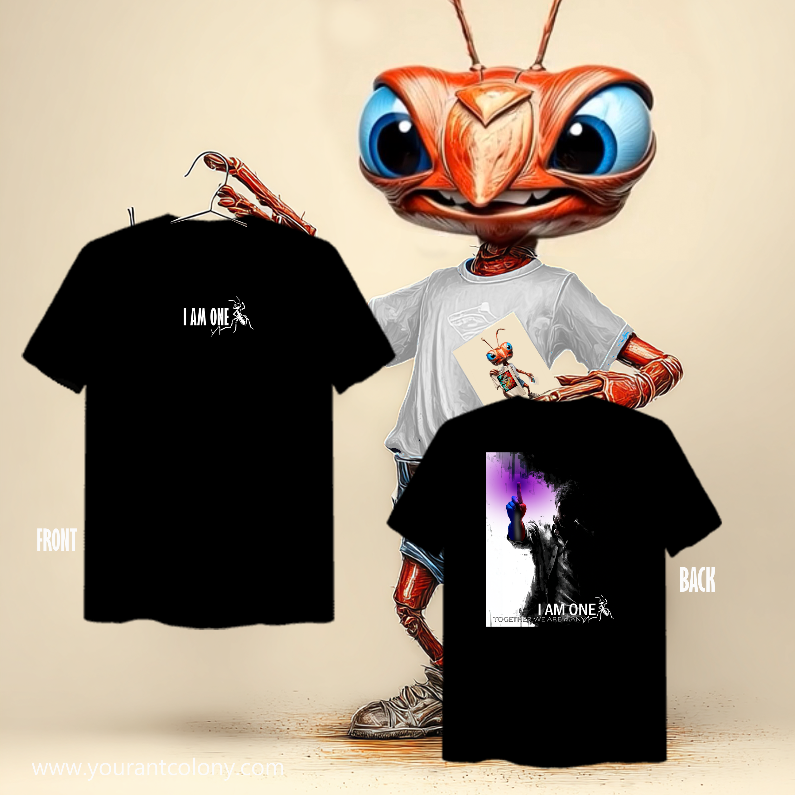 I AM ONE Together Graphic Tee — Inspirational Unity Back Print