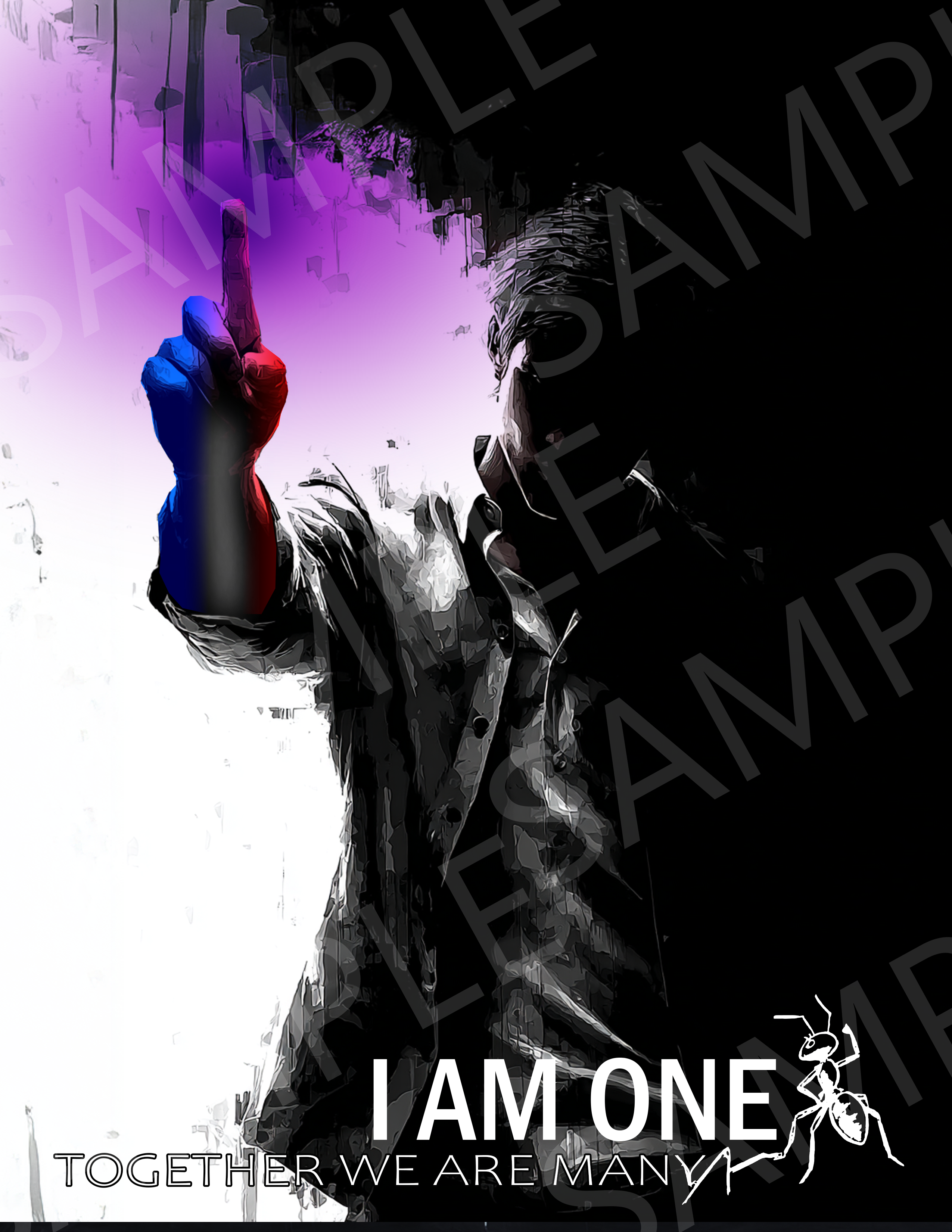 I AM ONE Graphic Tee — Unity Statement Shirt with Purple Paint Splash