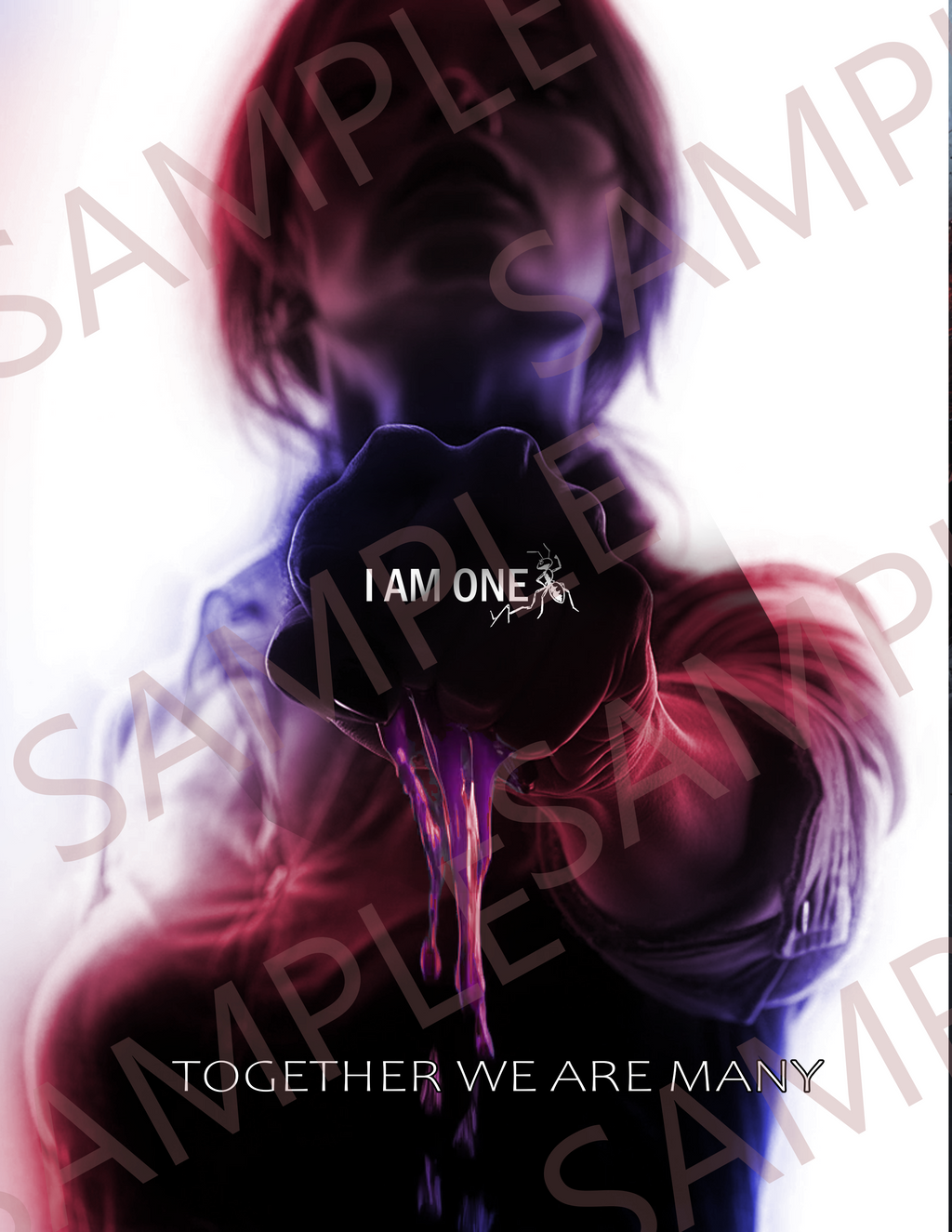 Satin Poster - "I AM ONE" Together We Are Many Motivational Art Print