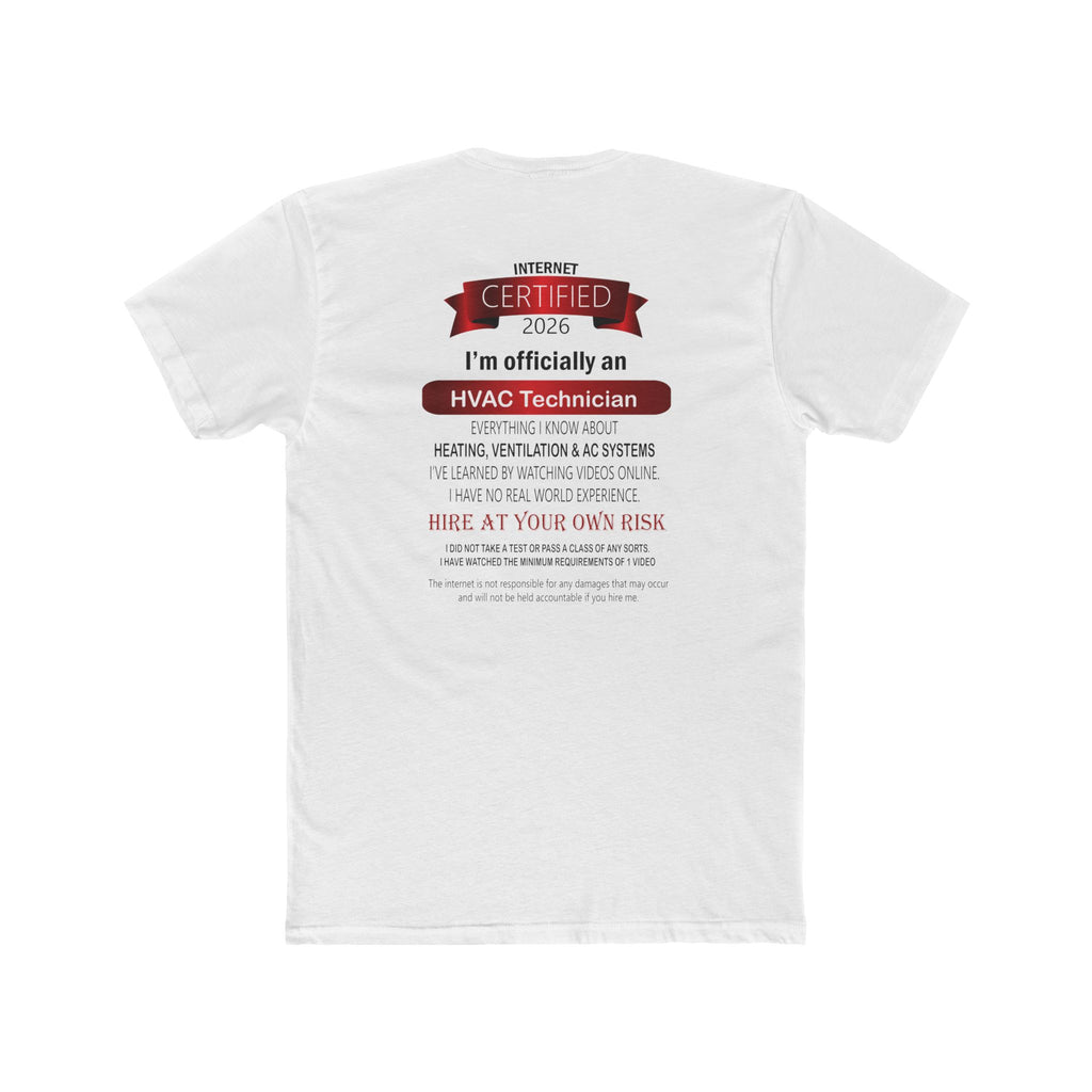 HVAC Technician T-Shirt — 'Certified HVAC Technician' Funny Tradesman Tee